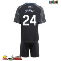 Camisa de Futebol Aston Villa Amadou Onana #24 Equipamento Secundário Infantil 2025-26 Manga Curta (+ Calças curtas)